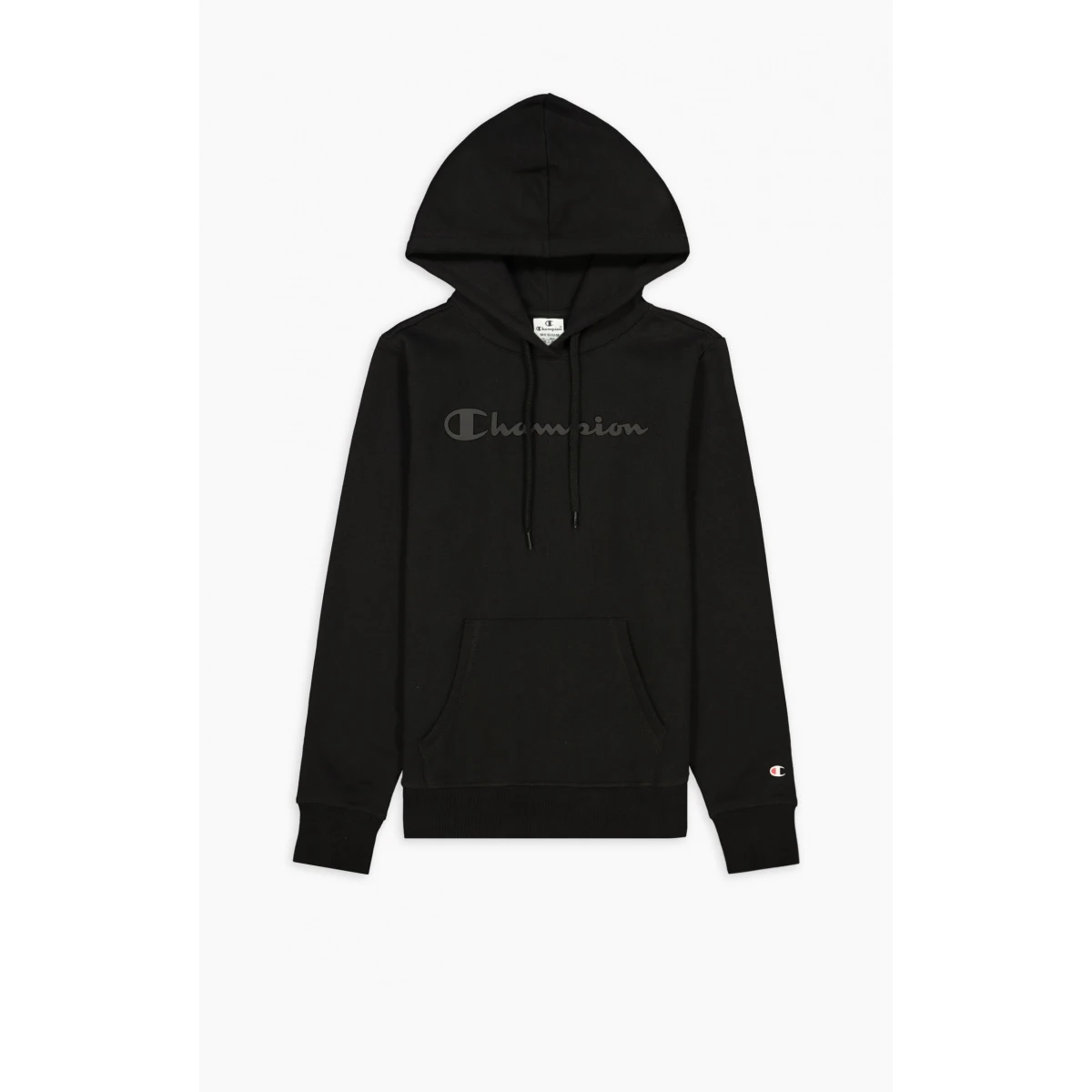 Champion Kapuzenpullover (Hoodie Gefüttert) American Classic Logo Schriftzug Schwarz/schwarz Damen 4 Champion Kapuzenpullover (Hoodie Gefüttert) American Classic Logo Schriftzug Schwarz/schwarz Damen – Bild 2