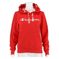 Champion Kapuzenpullover (Hoodie Ungefüttert) American Classic Logo Rot Damen