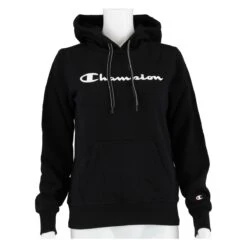 Champion Kapuzenpullover (Hoodie Gefüttert) American Classic Logo Schriftzug Schwarz/weiss Damen