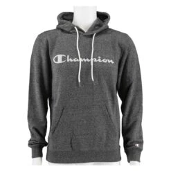 Champion Kapuzenpullover (Hoodie) Big Logo Print Dunkelgrau Meliert Herren