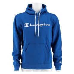 Champion Kapuzenpullover Hoodie Logo Print (gefüttert) Royalblau Herren