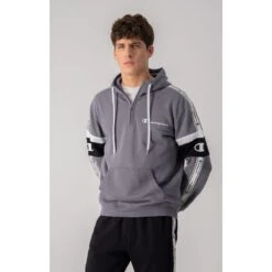 Champion Kapuzenpullover Mit Half-Zip (Baumwoll-Hoodie) American Tape Dunkelgrau Herren