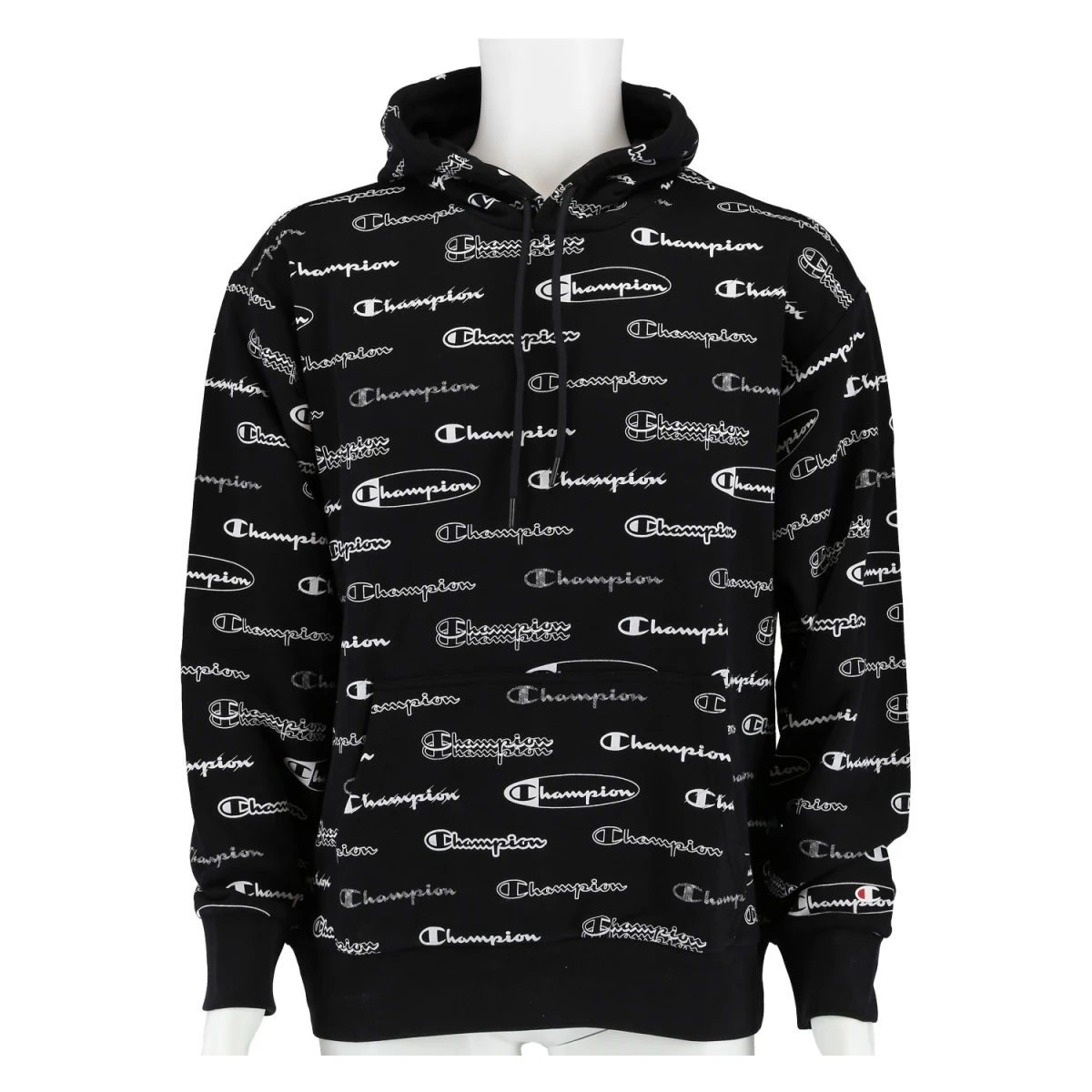 Champion Kapuzenpullover (Baumwoll-Hoodie) Allover Script-Print Schwarz Herren 3 Champion Kapuzenpullover (Baumwoll-Hoodie) Allover Script-Print Schwarz Herren