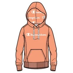 Champion Kapuzenpullover (Hoodie Ungefüttert) American Classic Logo Orange Damen