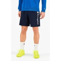 Champion Freizeithose Bermuda Kurz Logo Schriftzug Navy Herren