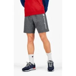 Champion Freizeithose Bermuda Kurz Logo Schriftzug Dunkelgrau Herren