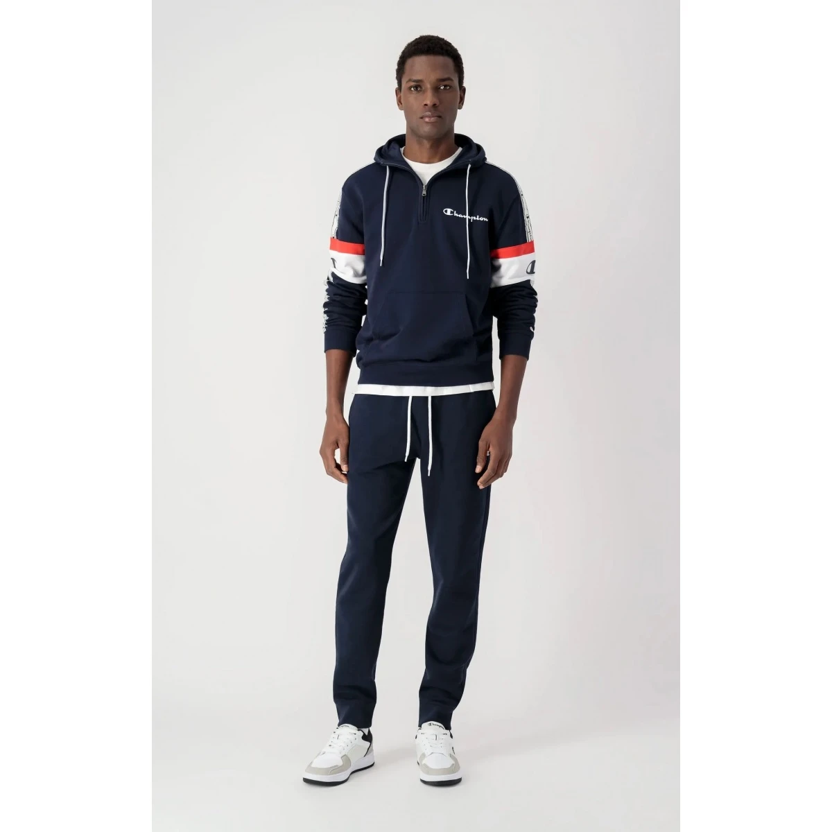 Champion Kapuzenpullover Mit Half-Zip (Baumwoll-Hoodie) American Tape 2022 Navyblau Herren 4 Champion Kapuzenpullover Mit Half-Zip (Baumwoll-Hoodie) American Tape 2022 Navyblau Herren – Bild 2
