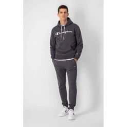 Champion Kapuzenpullover (Hoodie) Aus Baumwollfleece Big Logo Print Dunkelgrau/weiss Herren -Tnt Champion Geschaft Champion Kapuzenpullover Herren 218282 ES509 4 943x943 1