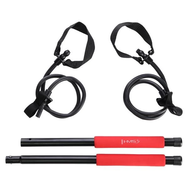 HMS Fitness Pilates Stange DC30 92cm, Bis 13kg Schwarz/rot 4 HMS Fitness Pilates Stange DC30 92cm, Bis 13kg Schwarz/rot – Bild 2