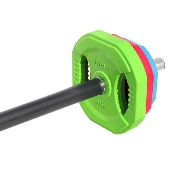 HMS Fitness Langhantelset SBP20 (6 Scheiben, Chromstahl, Gummi) 20 Kg 6 HMS Fitness Langhantelset SBP20 (6 Scheiben, Chromstahl, Gummi) 20 Kg – Bild 4