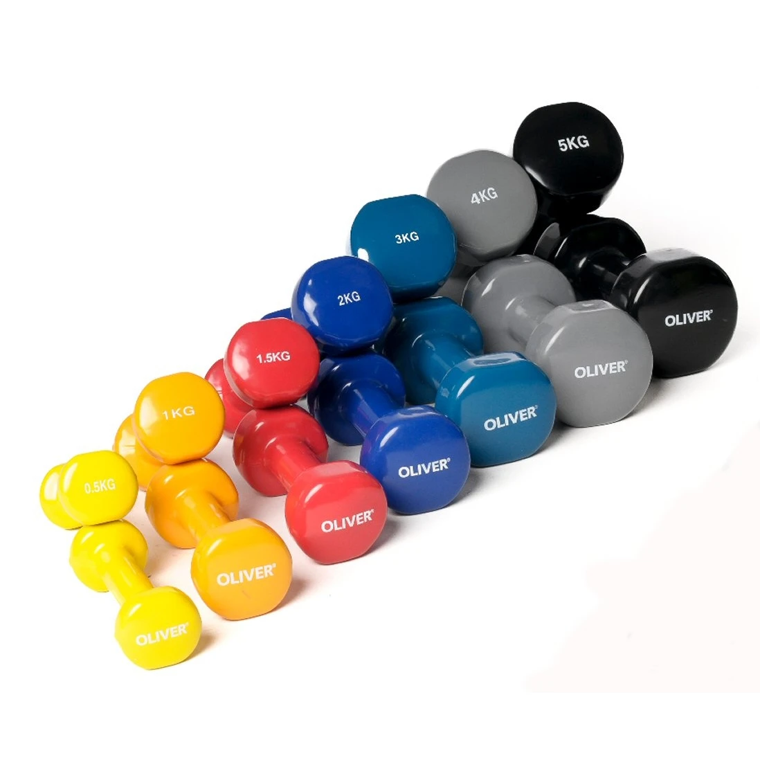 Oliver Fitness Hanteln Vinyl Set 2x 1,5kg Rot 4 Oliver Fitness Hanteln Vinyl Set 2x 1,5kg Rot – Bild 2