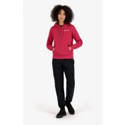 Champion Kapuzenpullover (Hoodie Gefüttert) American Classic Kleiner Logo Schriftzug Magentarot Damen -Tnt Champion Geschaft chpeu 114416 rs061 full front 1200x1200 1