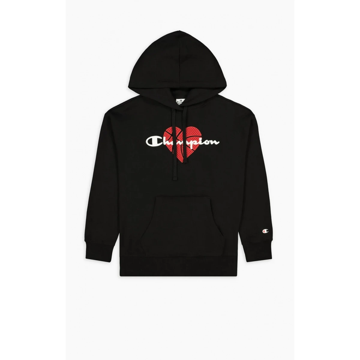 Champion Kapuzenpullover (Hoodie Gefüttert) Logo Mit Basketballherz-Print Schwarz Damen 4 Champion Kapuzenpullover (Hoodie Gefüttert) Logo Mit Basketballherz-Print Schwarz Damen – Bild 2