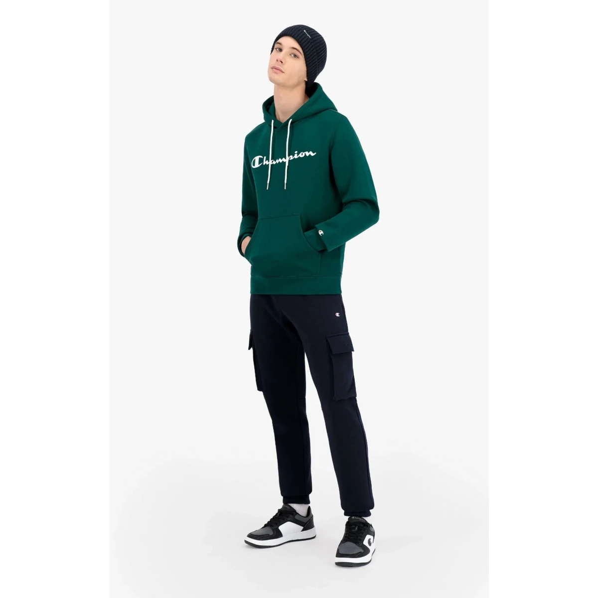 Champion Kapuzenpullover Hoodie Logo Print (gefüttert) Laubgrün Herren 7 Champion Kapuzenpullover Hoodie Logo Print (gefüttert) Laubgrün Herren – Bild 5