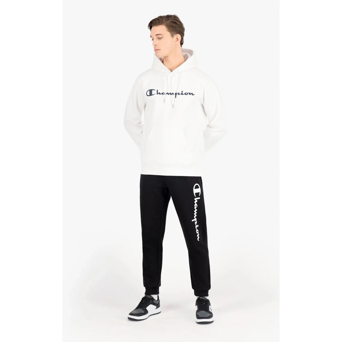 Champion Kapuzenpullover Hoodie Logo Print (gefüttert) Weiss Herren 8 Champion Kapuzenpullover Hoodie Logo Print (gefüttert) Weiss Herren – Bild 6