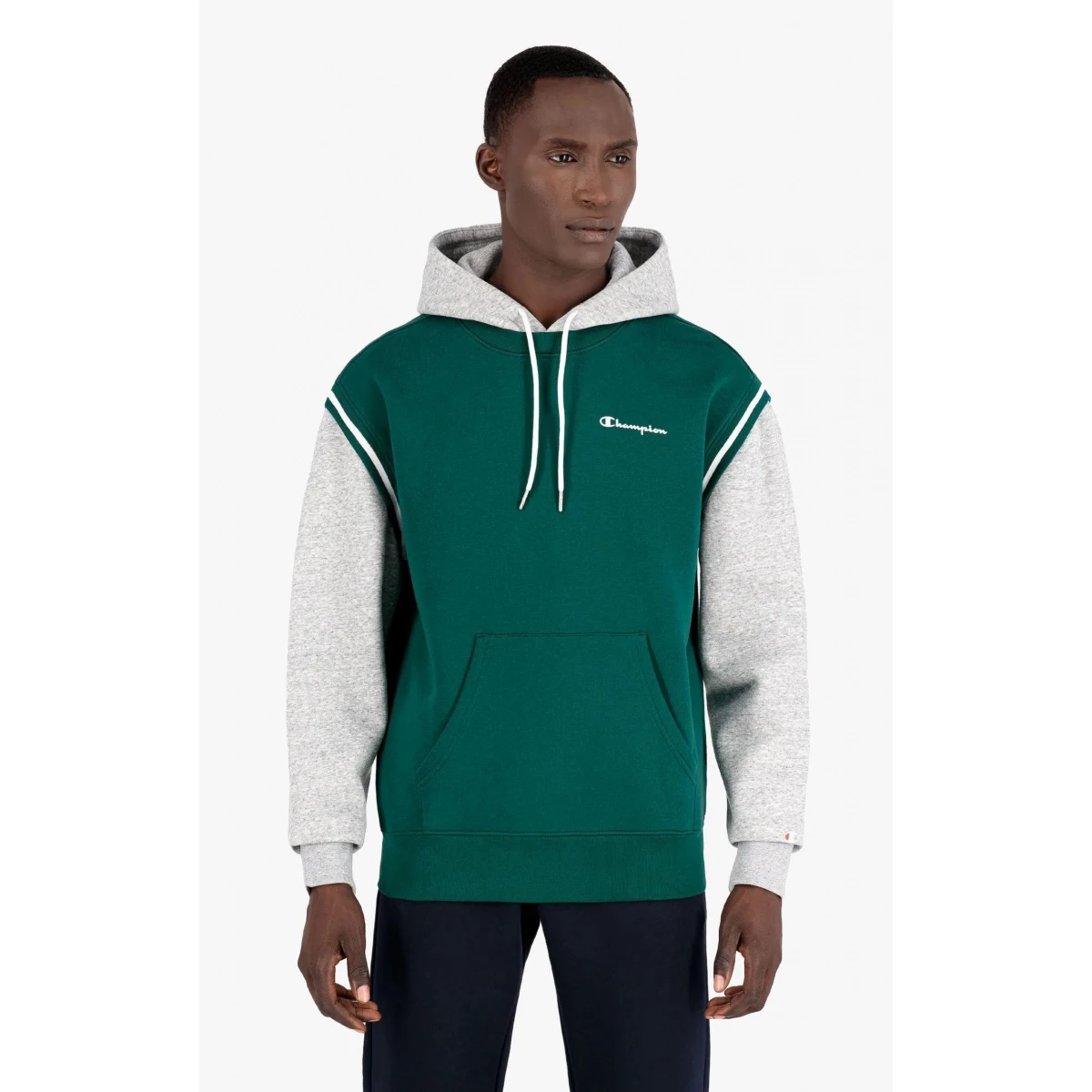 Champion Kapuzenpullover (Baumwoll-Hoodie) Kontrastfarben Mit Kleinem Logo 2021 Grün Herren 3 Champion Kapuzenpullover (Baumwoll-Hoodie) Kontrastfarben Mit Kleinem Logo 2021 Grün Herren