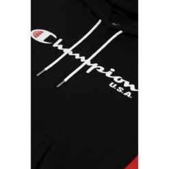 Champion Kapuzenpullover (Fleece Baumwoll-Hoodie) Off Court Mit USA-Logo Schwarz Herren -Tnt Champion Geschaft chpeu 216893 kk001 full alt1 1200x1200 1