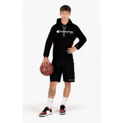 Champion Kapuzenpullover (Fleece Baumwoll-Hoodie) Off Court Mit USA-Logo Schwarz Herren -Tnt Champion Geschaft chpeu 216893 kk001 full front 1200x1200 1